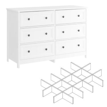 Imagem de Cômoda 6 Gavetas com divisoria Ditália DM-217 Branco cozy