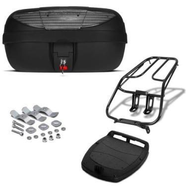 Imagem de Baú Bauleto 45 Litros Pro Tork + Bagageiro Moto, CRISTAL, TITAN 125 20