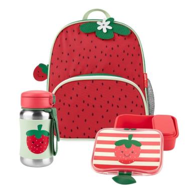 Imagem de Kit Spark Style Morango com Mochila Infantil + Lancheira + Garrafa de Aço Inox - Skip Hop
