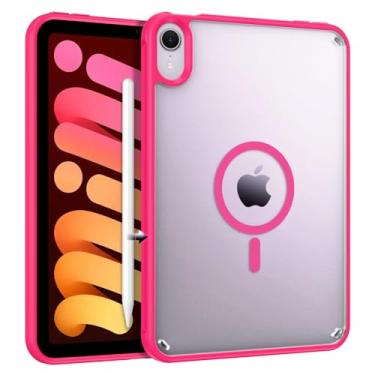 Imagem de BENTOBEN Capa magnética para iPad Mini7 (A17 Pro), capa magnética para iPad mini 7ª/6ª geração (2024/2021), capa protetora traseira fosca translúcida contra choques e quedas para iPad mini7/Mini6 de