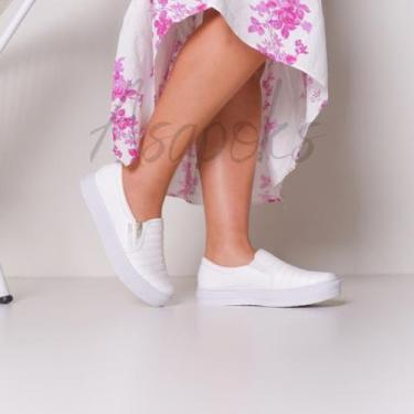 Imagem de Tênis Hospitalar Sapatênis Sapatilha Feminino Casual Slip On Com Zíper