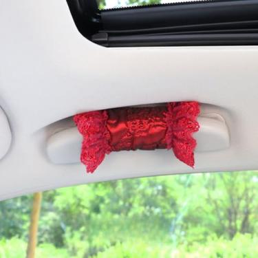 Imagem de MINGZAIQIPEI 2 peças de capa de alça de carro, lindas luvas de aderência de carro de renda pérola capa de puxador de porta interna, protetor de alça acessórios interiores automotivos (8)