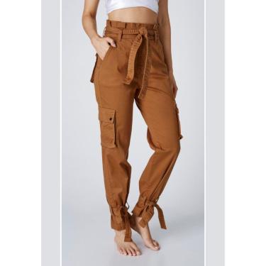 Imagem de Calça Jeans La'Oase Mom Clochard Martina Amarela Feminino-Feminino