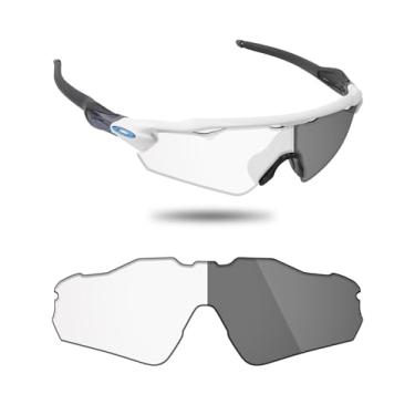 Imagem de Fiskr Lentes polarizadas de substituição compatíveis com óculos de sol Oakley Radar EV Pitch OO9211, resistente a impactos e ajuste perfeito, Fotocrômico transparente a cinza, One Size
