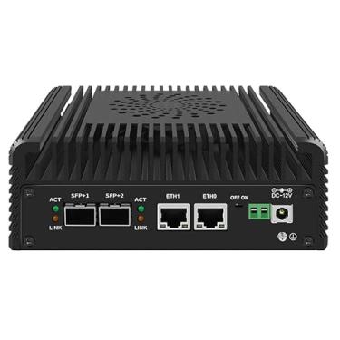 Imagem de HKUXZR Mini PC Firewall Appliance, nova 12ª geração Intel N150 Soft Router 2X10G SFP+ Intel 82599ES Optical Port Chip+ 2XI226-V 2.5G Nvme 2XHD DDR5 NAS Server VPN Router PC AES-NI HDMI DP 16GB 256GB