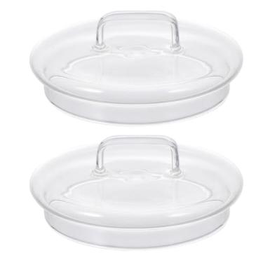 Imagem de Cabilock 2 peças de tampas de vidro para armazenamento de pote de vidro tampa de substituição para vidro de cozinha, tampa hermética de recipiente para conservas, casa, cozinha, transparente