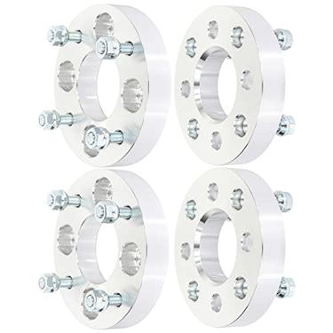 Imagem de ECCPP Conjunto de 4 espaçadores de roda de 1 polegada 4 x 4,33 4 x 110 kit adaptador espaçador de roda com furo de cubo M 10x1,25 64 mm para 250 2x4 250 4x4 300 300 2x4 300 2x4 Auto 4 Lug Prata