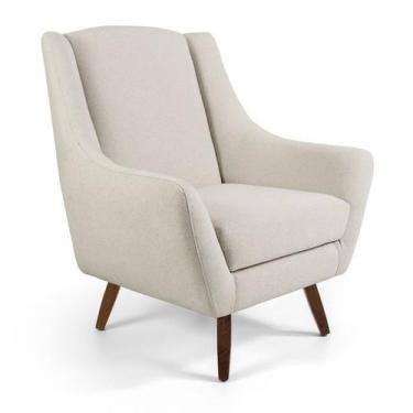 Imagem de Poltrona Dekorien Juliet Linho Com Pés Decoração, Linho Cru