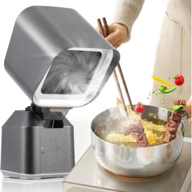 Imagem de Mini Exaustor de Mesa, Exaustor de Cozinha Removível Portátil, Filtro Removível e Lavável, Portátil para Cozinhar, Até 3600 Rotações/min, Ajuste Livre de Angulo E Altura, 65DB, 110-220V, 12W,50-60Hz