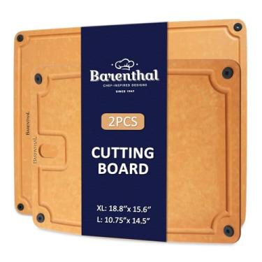 Imagem de Barenthal Tábuas de corte grandes para lava-louças de cozinha - conjunto de tábua de corte de 2 peças dupla face com pés antiderrapantes e tábua de corte composta com sulco de suco para faca de