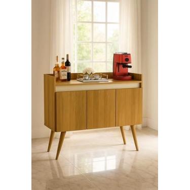 Imagem de Aparador Buffet Cantinho do café Pés Palito Retrô 3 Portas Luxo - Core