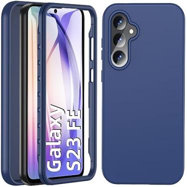 Imagem de Fin2feel Capa para celular S23 FE, capa para Samsung Galaxy S23 FE com protetor de tela integrado, capa de silicone de corpo inteiro de proteção de nível militar de camada dupla fina antiderrapante