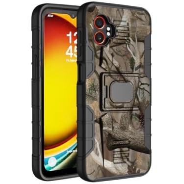 Imagem de Nakedcellphone Capa para Galaxy XCover 7 Pro, capa robusta com suporte [placa de montagem embutida] para telefone Samsung XCover7 Pro (2025, SM-G766) - Design de árvore camuflada de arbusto ao ar