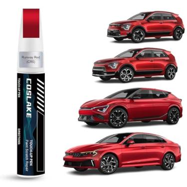 Imagem de COSLAKE Tinta de retoque de carro (Runway Red(CR5)) para Kia, kit de reparo de arranhões de pintura de carro, solução rápida e fácil de reparar, caneta removedor de arranhões 2 em 1 com cor matched