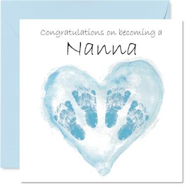 Imagem de Stuff4 New Baby Boy Card for Nanna - Twins Congrats Becoming - Cartão de Parabéns Bem Feito para Nova Nana, 14 cm Welcome To The World Cartões de felicitações