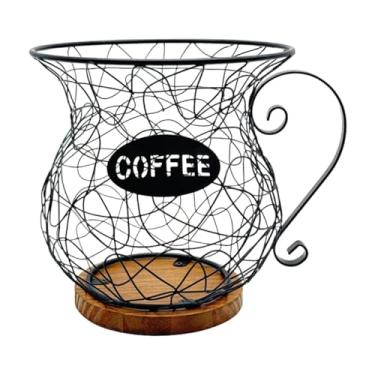 Imagem de KiBcsLic Organizador de Cápsulas de Café, Cesta em Formato de Xícara, Suporte para Cápsulas de Café para Balcão de Cozinha, Mesa, Bar, Acessórios, Preto, Tamanho real