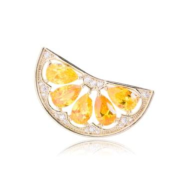 Imagem de QLYOVWE Broche de fruta fofo para mulheres broche de strass limão cristal morango cereja melancia esmalte broche presente presente terno camisa acessórios de roupas, Standard, Metal, Zircônia cúbica