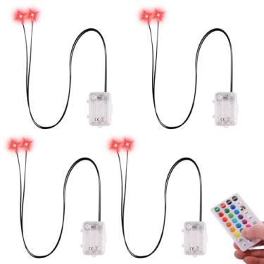 Imagem de Olhos brilhantes de LED RGB com controle remoto – Mudança de cor e 9 modos de iluminação, luzes de olho DIY à prova d'água para máscaras, abóboras, lápides e adereços de Halloween (pacote com 4)