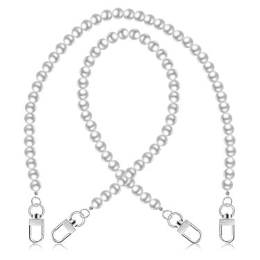 Imagem de Gatuida 2 correntes de cintura de metal com imitação de pérolas, corrente corporal para jeans, acessórios decorativos de pérolas para mulheres, 45 cm