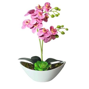 Imagem de Planta Artificial Arranjo Orquidea Suculenta(Rosa)
