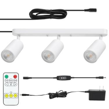 Imagem de Luminária de pista de iluminação de trilho com cabo de alimentação holofote de parede Cabeças giratórias flexíveis Plugue luzes de teto para armário de cozinha galeria bar sala de estar 15W 3000K