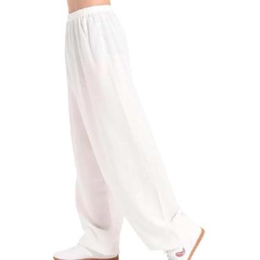 Imagem de Calças De Tai Chi Roupas Confortáveis De Arte Marcial Unissex Uniformes Tradicionais Chineses Para Tai Chi E Meditação Calças Feitas De Algodão E Linho Uso Diário Para Yoga E Pilat, C, M