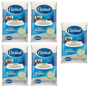 Imagem de Kit 5 Arroz Camil Tp1 Longo Fino 5-Kilo Pc.