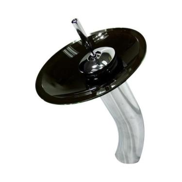 Imagem de Gabinete De Vidro Para Banheiro 60Cm Inox + Torneira Preto - Cubas E G