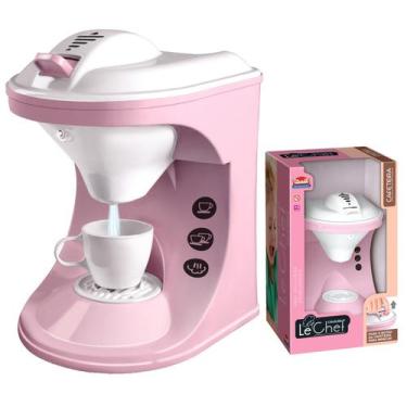 Imagem de Mini Cafeteira Rosa Realista New Le Chef Para Cozinha Faz De Conta Com