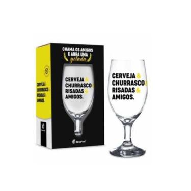 Imagem de Taça Cerveja Presente Cerveja & Churrasco & Amigos & Risadas - Brasfoo