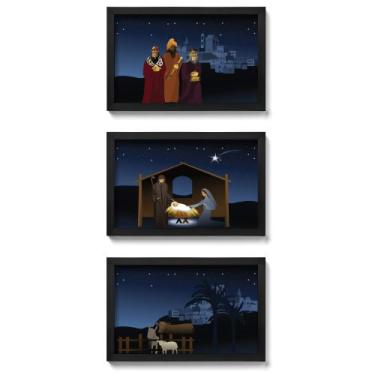 Imagem de Presépio de Parede Quadro Natalino Noite de Natal - kit com - Quartinh