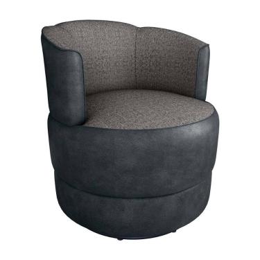 Imagem de Poltrona Giratória Para Descanço Com Base De Metal Marselha Matrix Linho Bege