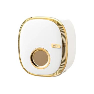 Imagem de Porta-lenços de papel, dispensador de papel toalha, dispensador de guardanapos montado na parede para banheiro, cozinha, escritório e papel higiênico, porta-caixas de cubo (ouro branco)