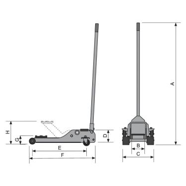 Imagem de Macaco Jacaré 3t Hidráulico Curto Rebaixado J3400 Bovenau