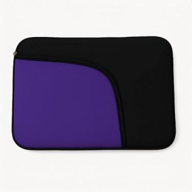Imagem de Capa de Notebook 15,6" Preta com Bolso Roxo – Case Protetora Slim para Dell, Lenovo, Samsung, Acer, HP e Outras Marcas