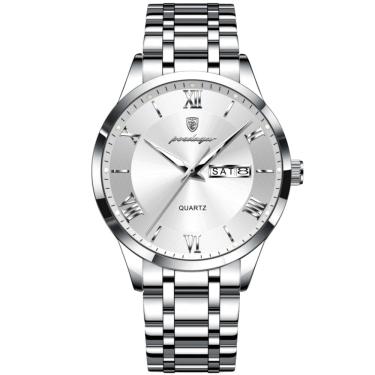Imagem de Relógio masculino analógico quartzo á prova d´agua em aço inoxidável