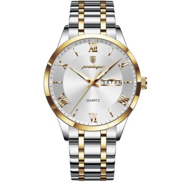 Imagem de Relógio masculino analógico quartzo á prova d´agua em aço inoxidável