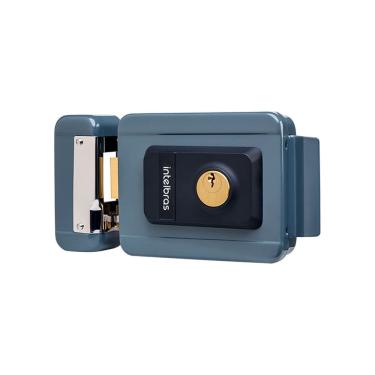 Imagem de Fechadura Elétrica de Cilindro Ajustável FX 2000 AJ Cinza Intelbras