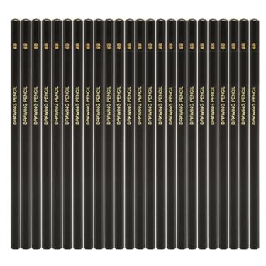 Imagem de Conjunto de Lápis de Desenho de Esboço de 24 Pces, Lápis de Carvão de Barril Hexagonal Lápis de Desenho de Escrita para Iniciantes do Artista (8B)