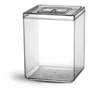 Imagem de Kit 6 Potes Acrílico Transparente Com Tampa - 10 Litros - LCR