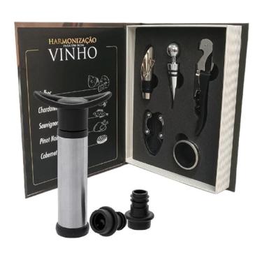 Imagem de Kit Acessórios Vinho Bomba Vácuo Saca Rolhas Harmonização