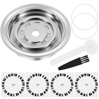 Imagem de UKQRRTC Adaptador de cápsulas de café de aço inoxidável, à prova de calor, reutilizável, para lava-louças, conversor de cápsulas de café para máquina de café ENV135 GCA1 (80 ml)