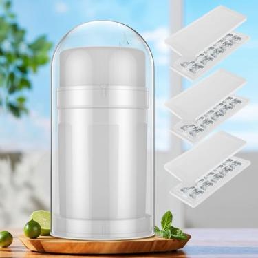 Imagem de DJAPWPX 2 peças de copos de gelo triturado sem BPA, mini molde de gelo cilíndrico, bandeja de cubo de gelo de grau alimentício, lavável na máquina, bandeja de molde de cubo de gelo para coquetéis de