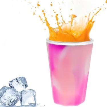 Imagem de LCZNXJJY Copo de resfriamento Wine Freeze Copo de vinho de aço inoxidável com tampa 325 ml Copo de refrigeração rápida de silicone para manter bebidas frias para bebidas quentes e frias, coquetéis de