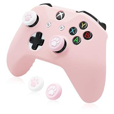 Imagem de BRHE Capa para controle Xbox Ones, capa de silicone antiderrapante para controle Xbox Ones/X com tampas de aperto de polegar x 2