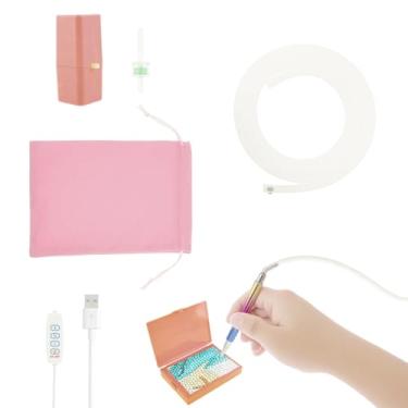 Imagem de DJAPWPX Caneta elétrica de pintura de strass, 3 velocidades, ajustável, a vácuo, strass, arte, kit alimentada por USB, multiuso para adultos, faça você mesmo (rosa)