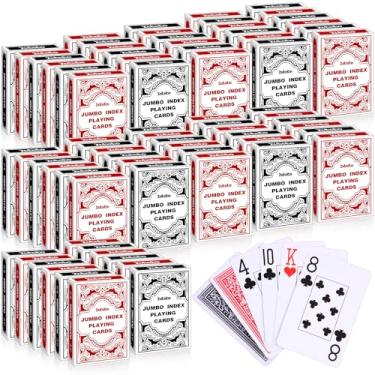 Imagem de Zubebe 96 Pack Playing Cards Bulk Deck of Cards Jumbo Index Red and Black Standard Poker Size Travel Playing Item for Activities Party Supplies Games Novelty Gift