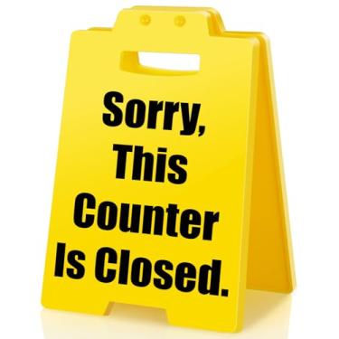Imagem de BuiltFit Sinais fechados para empresas - Desculpe, este balcão está próximo, pequeno pequeno pequeno lembrete aviso aviso desktop checkout loja de varejo restaurante escritório hotel café