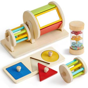 Imagem de Brinquedos Montessori Toyssa Wooden para bebês de 6 a 12 meses com esp