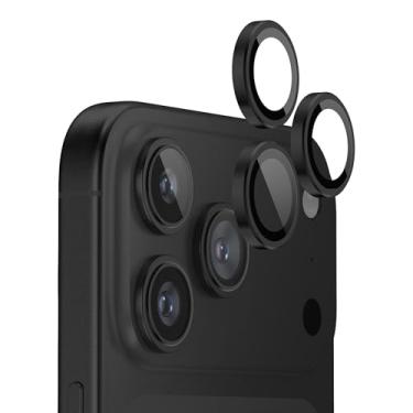 Imagem de FLOLAB Protetor de lente de câmera NanoArmour para iPhone 17 Pro Max/iPhone 17 Pro - antirreflexo, vidro temperado durável com anel de alumínio, TruColors, ultratransparente, fácil instalação - Preto